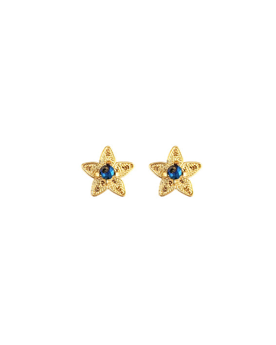 Aretes mini filigrana y cristal azul, Estrellita