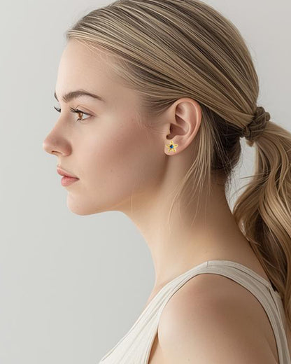 Aretes mini filigrana y cristal azul, Estrellita