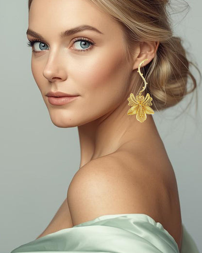 Aretes largos Orquídea, Bela