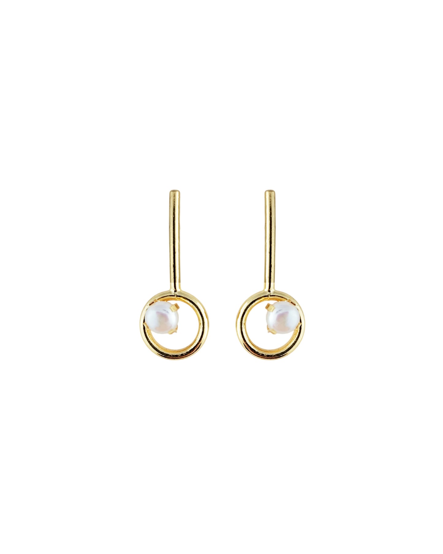 Aretes en bronce y perla, Fabiana