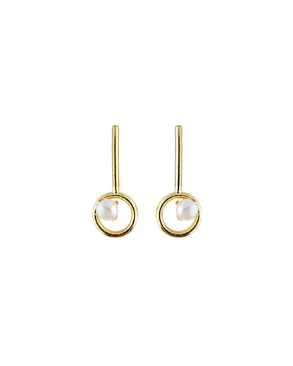 Aretes en bronce y perla, Fabiana