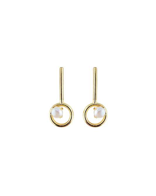 Aretes en bronce y perla, Fabiana