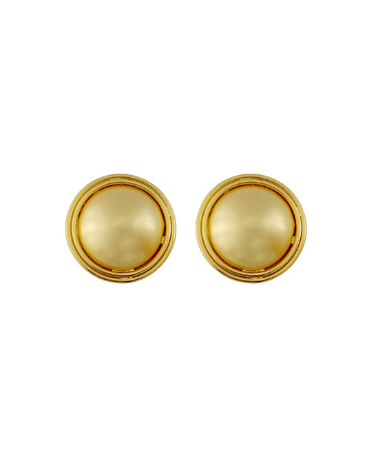 Aretes Topos doble circulo listo dorado mate