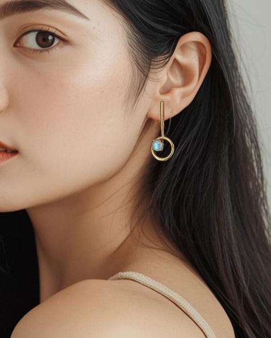 Aretes en bronce y perla, Fabiana