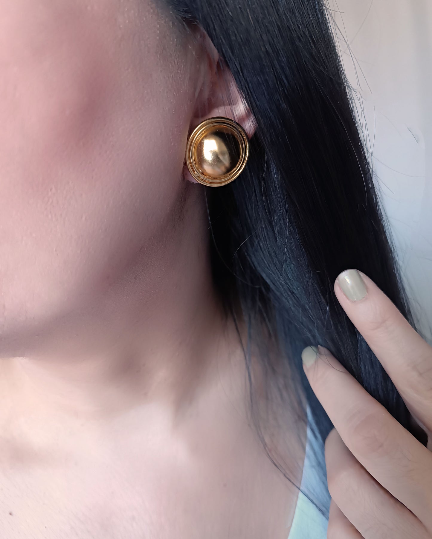 Aretes Topos doble circulo listo Dorados 2.5 cm