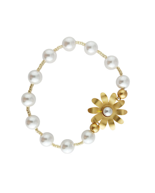 Pulsera de perlas Shell y flor Margarita