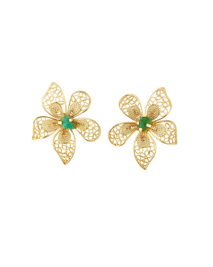 Aretes en filigrana y esmeralda,  Acacias