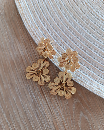 Aretes doble flor, Katya