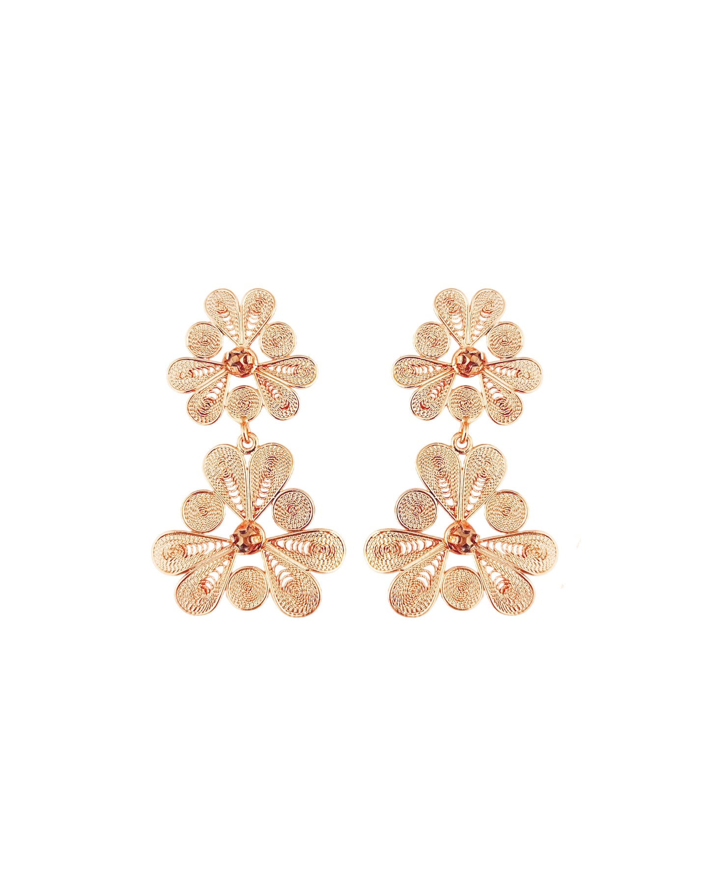 Aretes doble flor, Katya
