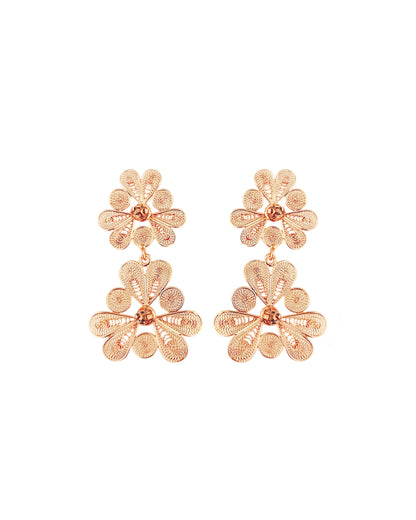 Aretes doble flor, Katya