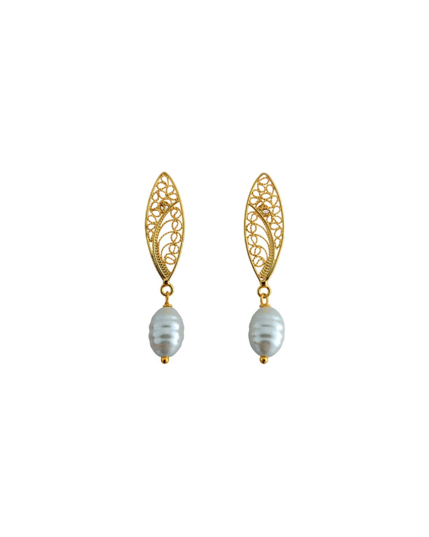 Aretes filigrana y perla Belinda