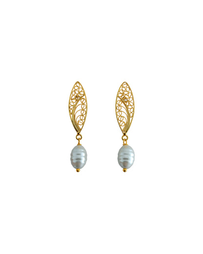 Aretes filigrana y perla Belinda