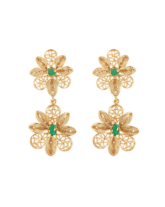 Aretes doble flor, Katheryn