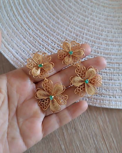 Aretes doble flor, Barbara