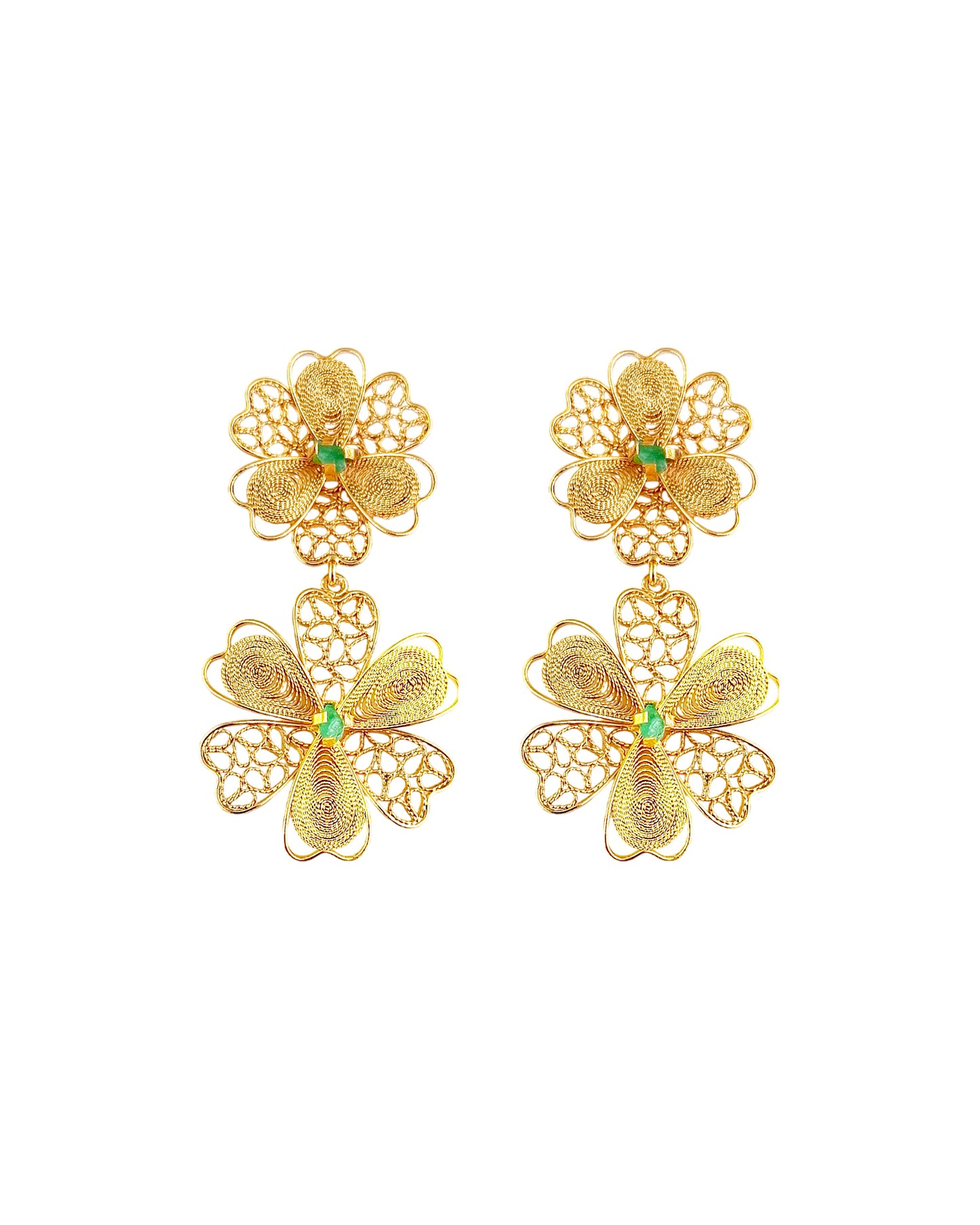 Aretes doble flor, Barbara