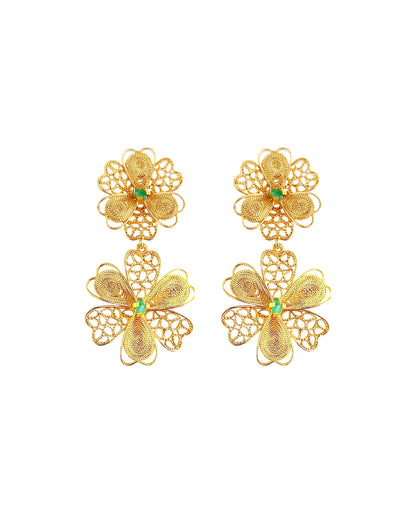 Aretes doble flor, Barbara