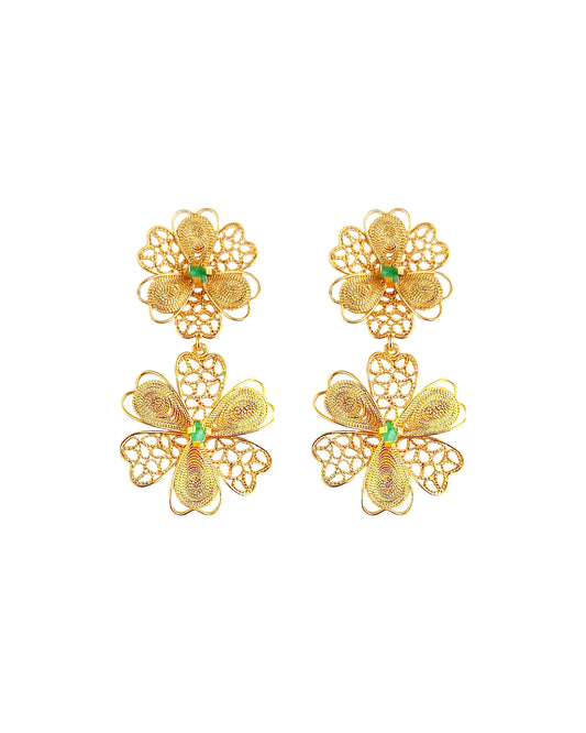 Aretes doble flor, Barbara