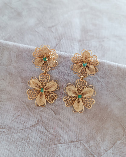 Aretes doble flor, Barbara