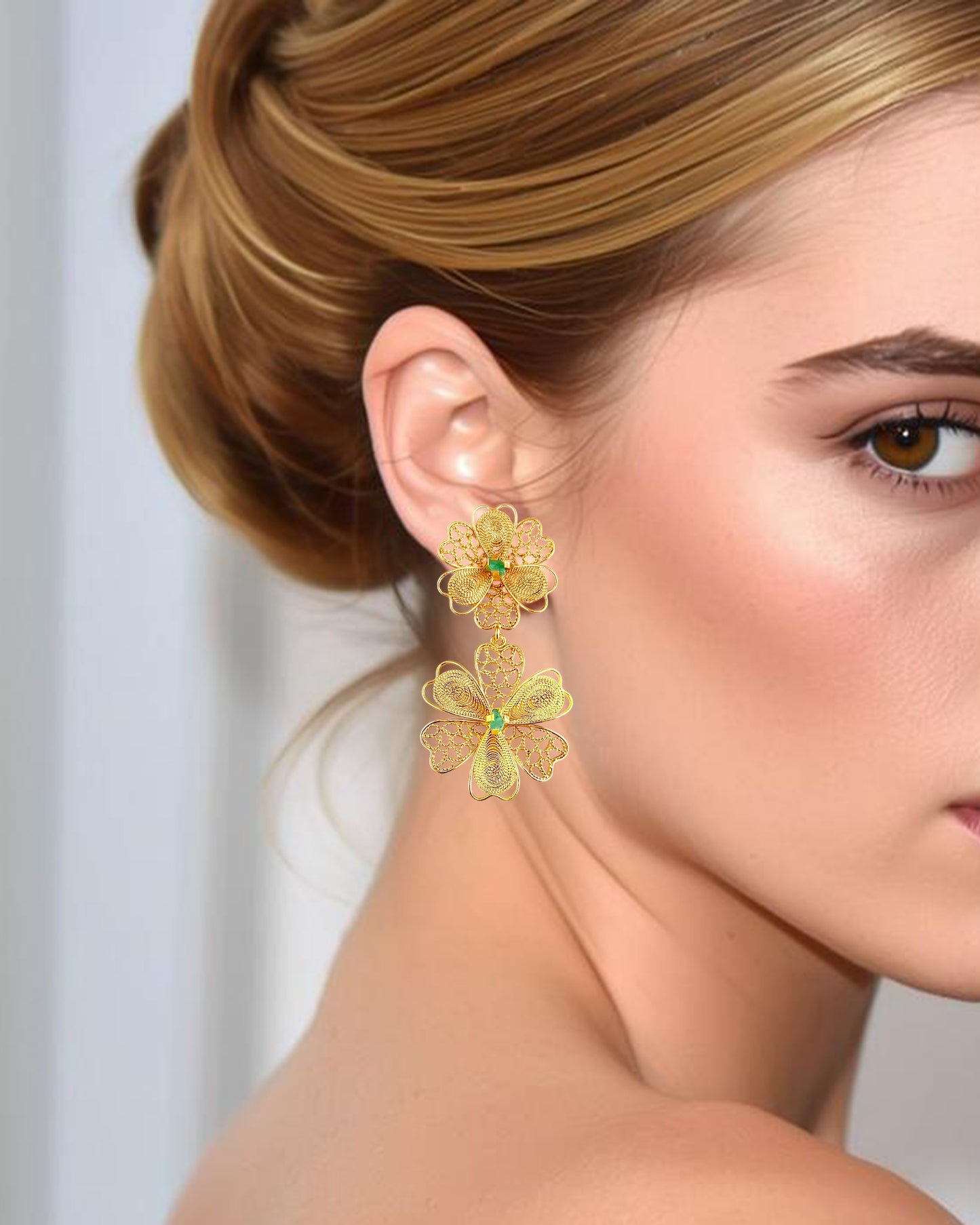Aretes doble flor, Barbara