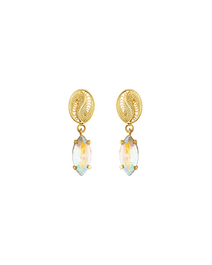 Aretes granito de café y cristal boreal
