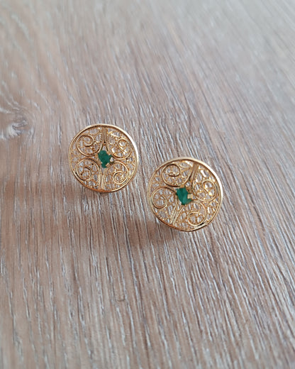 Arete filigrana con esmeralda Samantha