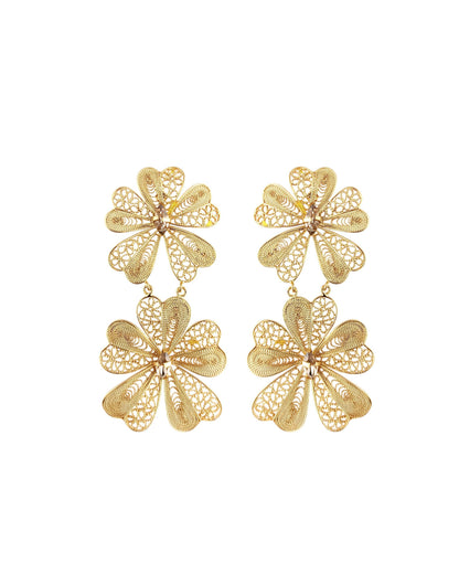 Aretes doble flor Chiara