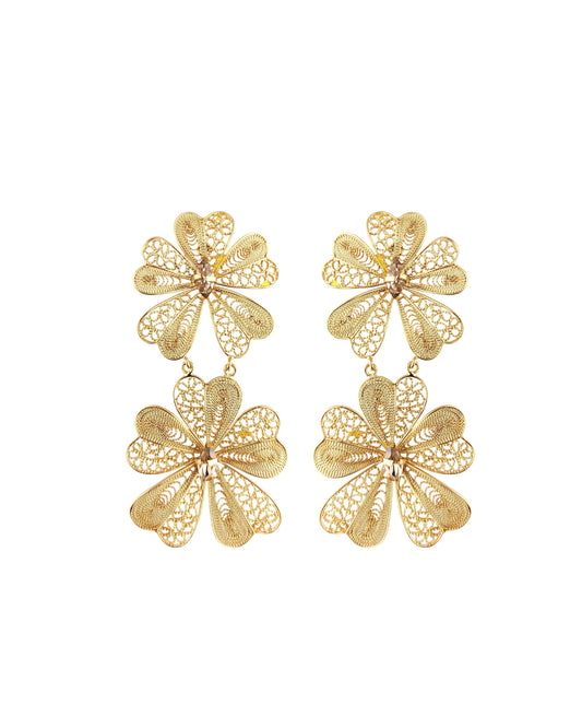 Aretes doble flor Chiara