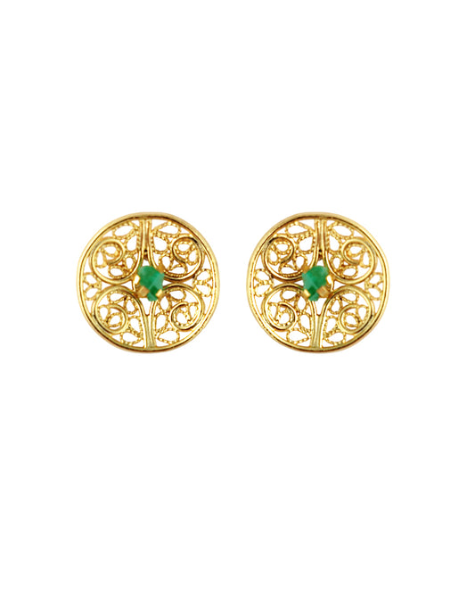Arete filigrana con esmeralda Samantha