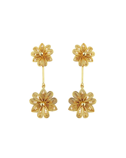 Aretes doble flor, Kany