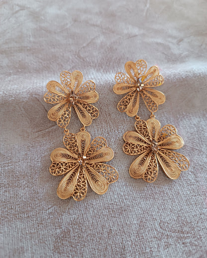 Aretes doble flor Chiara