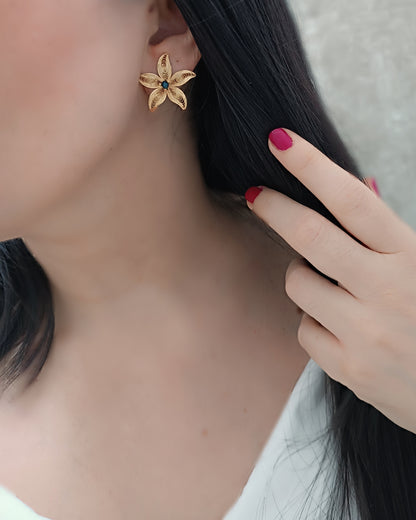 Aretes filigrana y cristal azul, Estrella de mar