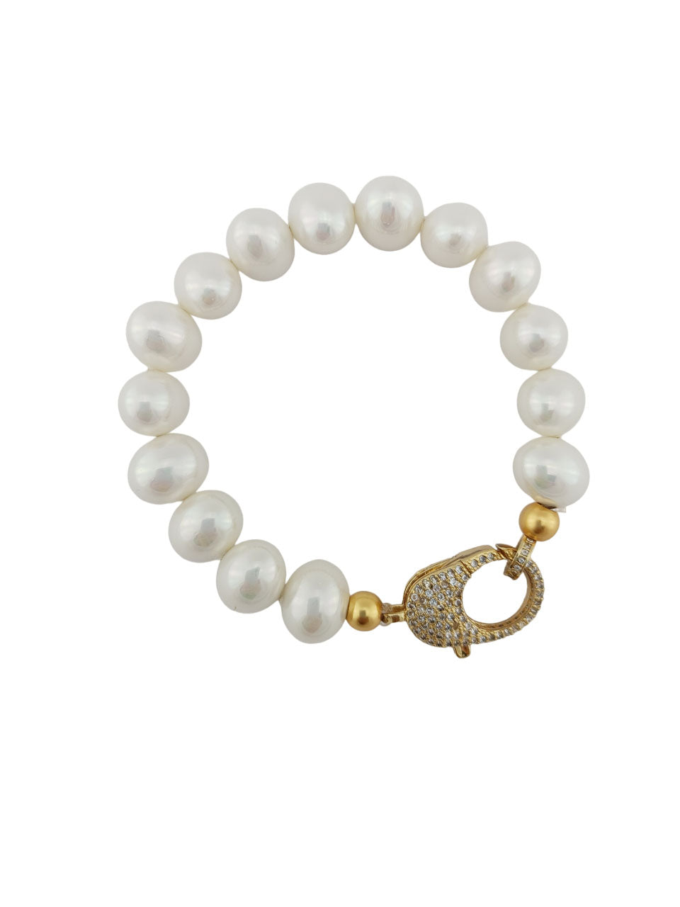 Pulsera perla shell ajustable Arania ovalado