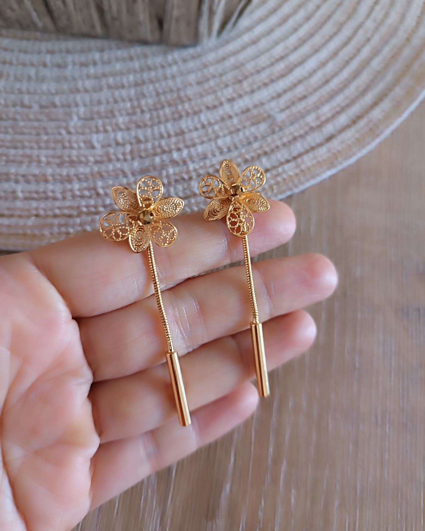 Aretes filigrana doble función Esther