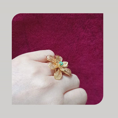 Anillo maxi en filigrana con esmeralda Belen