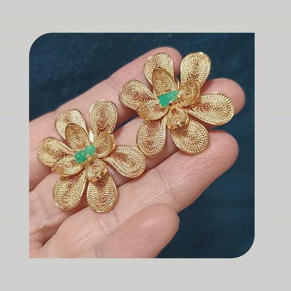 Aretes filigranay esmeralda, Brenda